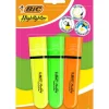 Marcador Fluor Flat Sortido Neon 3 Unidades Bic