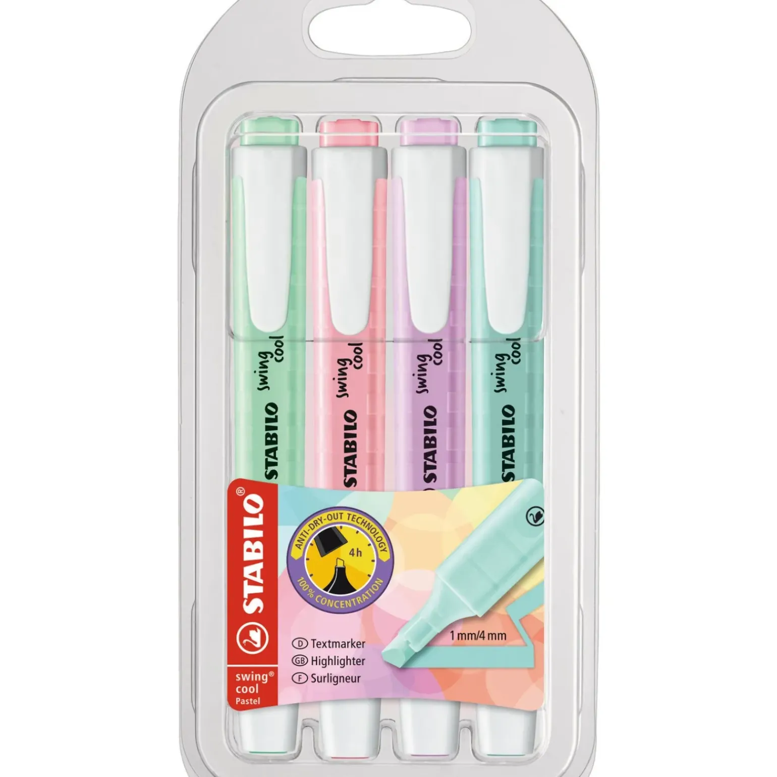 Marcador Fluor Swing Cool Pastel 4 Unidades