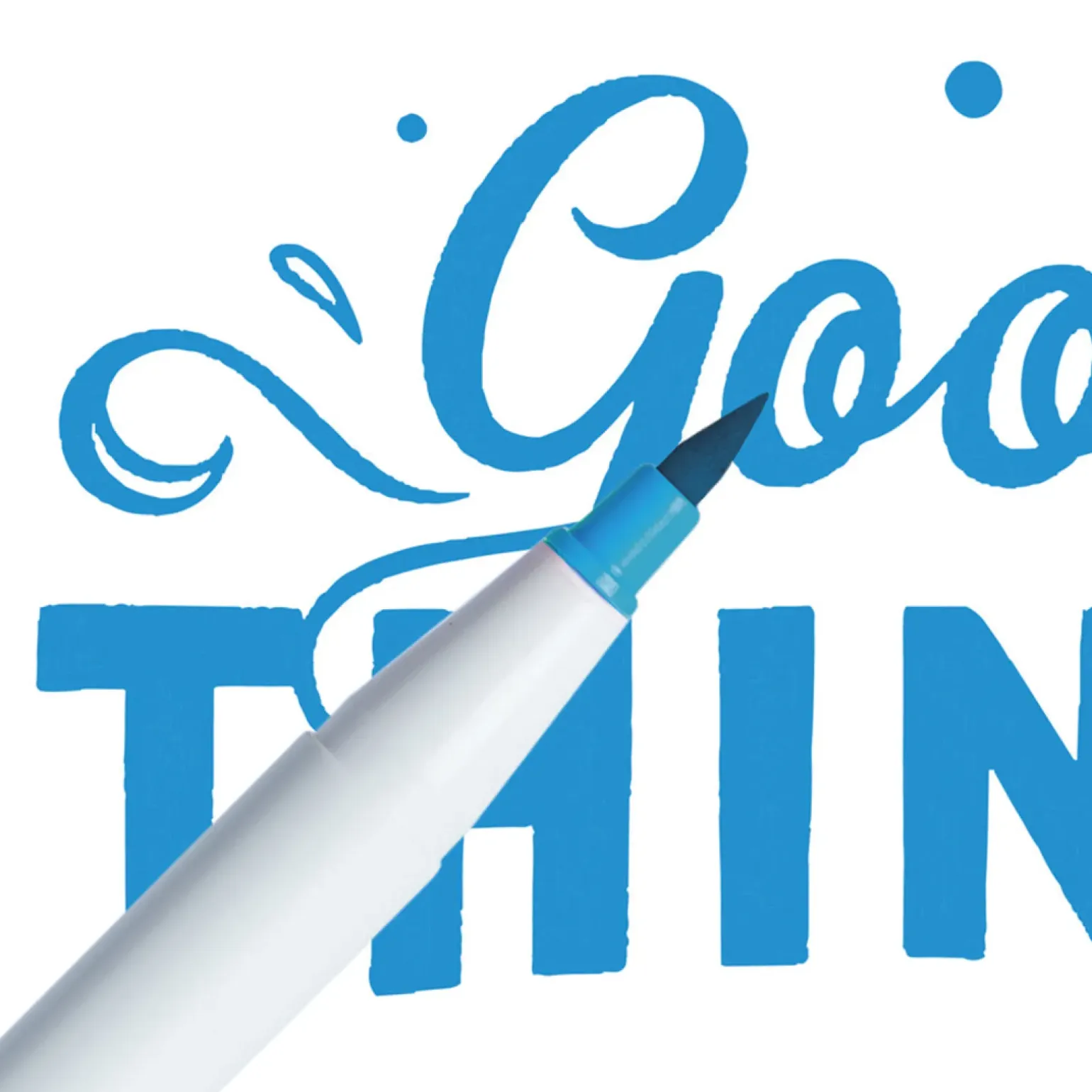 Marcador Ginza Pro Brush Pen Azul Ciano Newpen