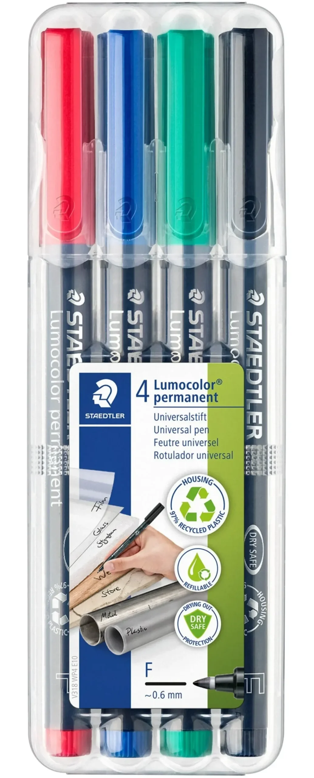 Marcador Permanente Fino com 4 Cores