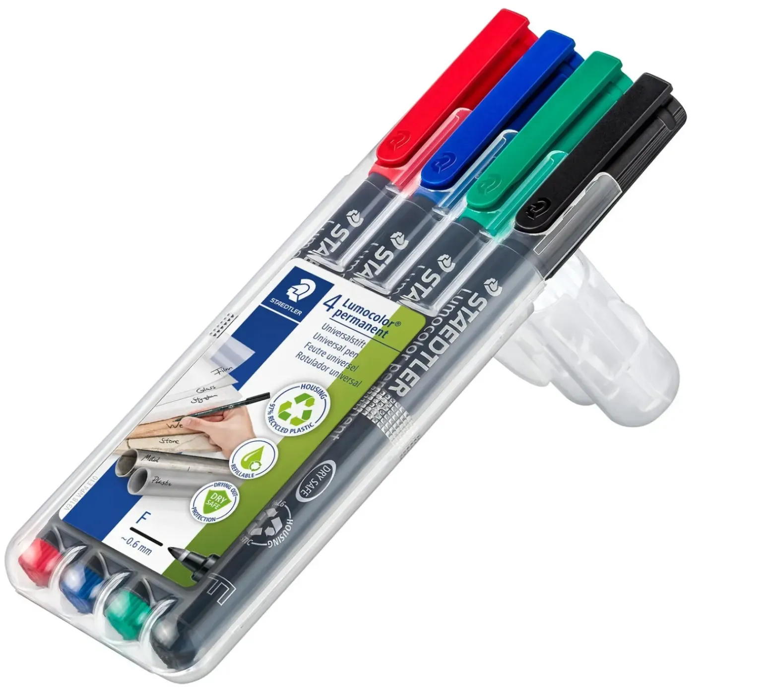 Marcador Permanente Fino com 4 Cores