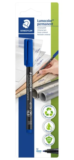 Marcador Permanente Médio de Tinta Azul