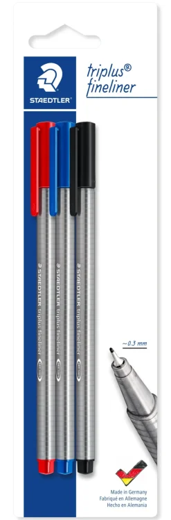 Marcador Triplus Fineliner 3 unidades Staedtler