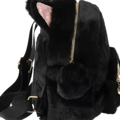 Mini Mochila Peluche Preto