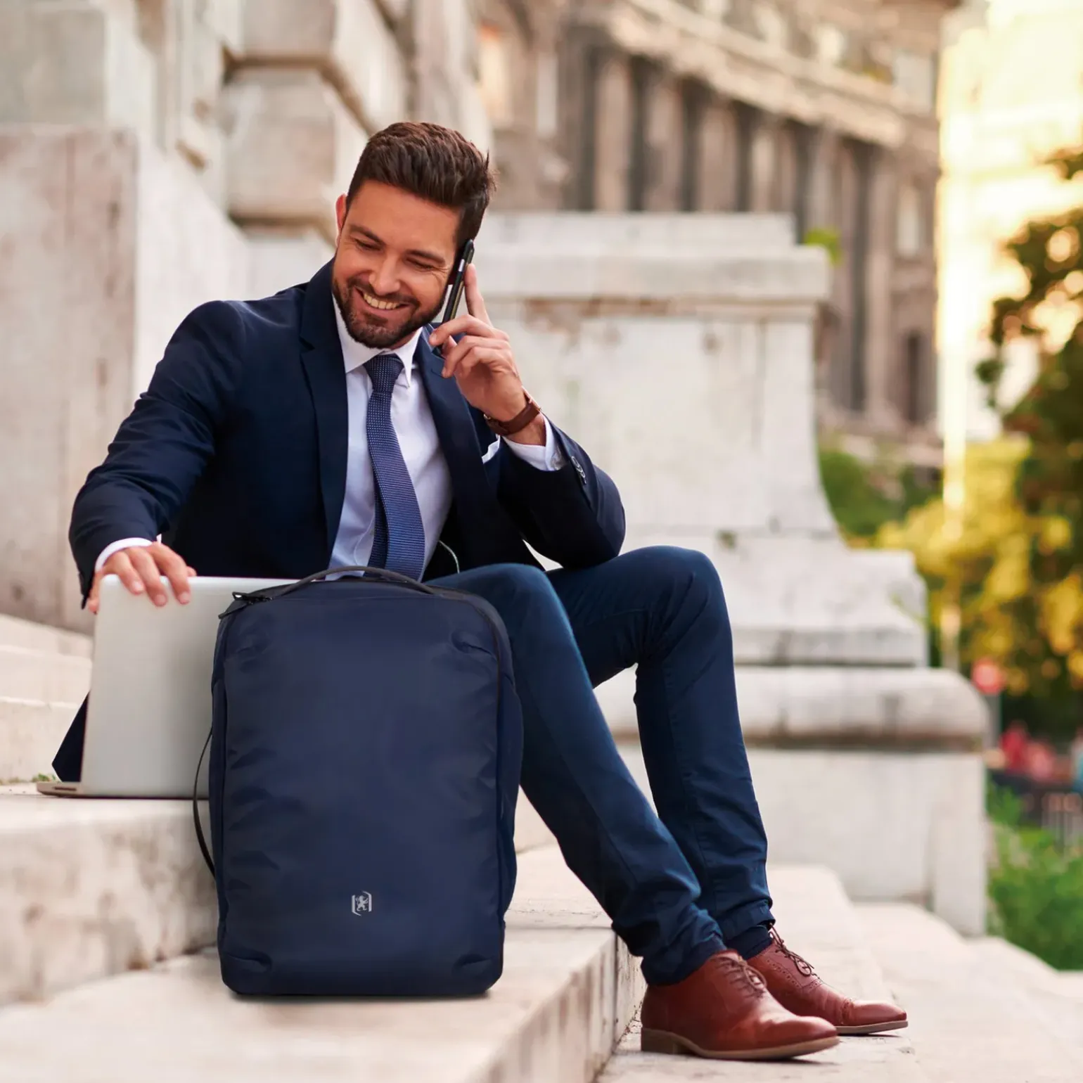 Mochila Executive Azul Marinho Oxford
