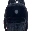 Mochila Pequena Preta Furry Marshmallow