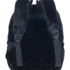 Mochila Pequena Preta Furry Marshmallow