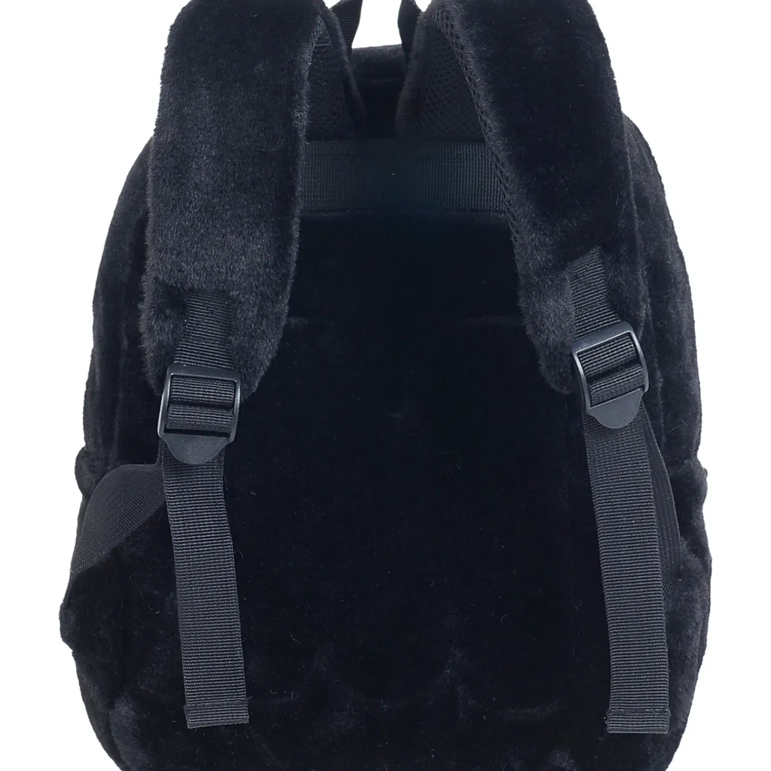 Mochila Pequena Preta Furry Marshmallow