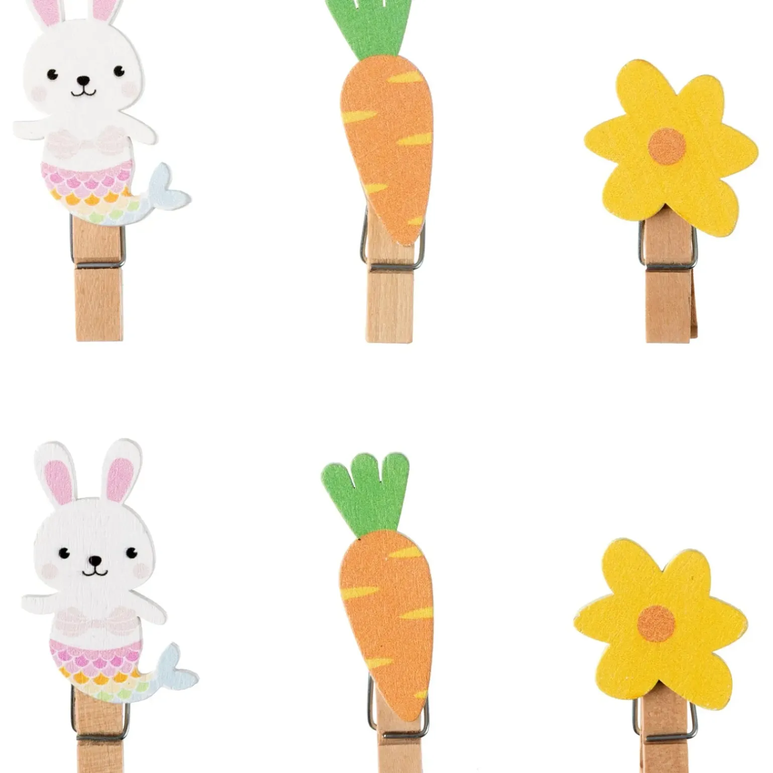 Molas Madeira Fun Bunny Joy 6 Unidades