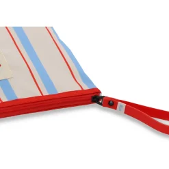 Nécessaire Riscas Azul Vermelho Bege