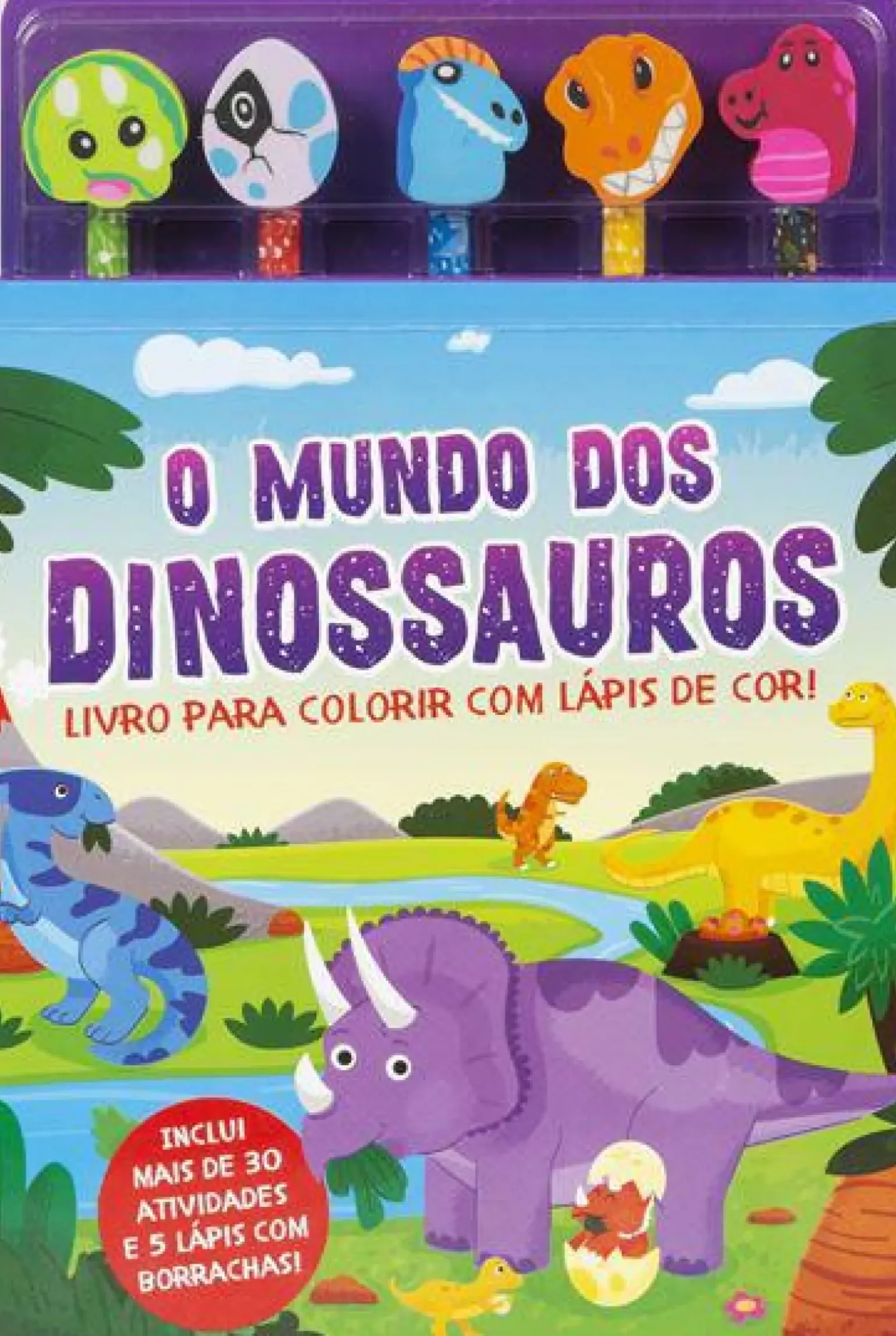 O Mundo dos Dinossauros - Livro para Colorir com Lápis de Cor!