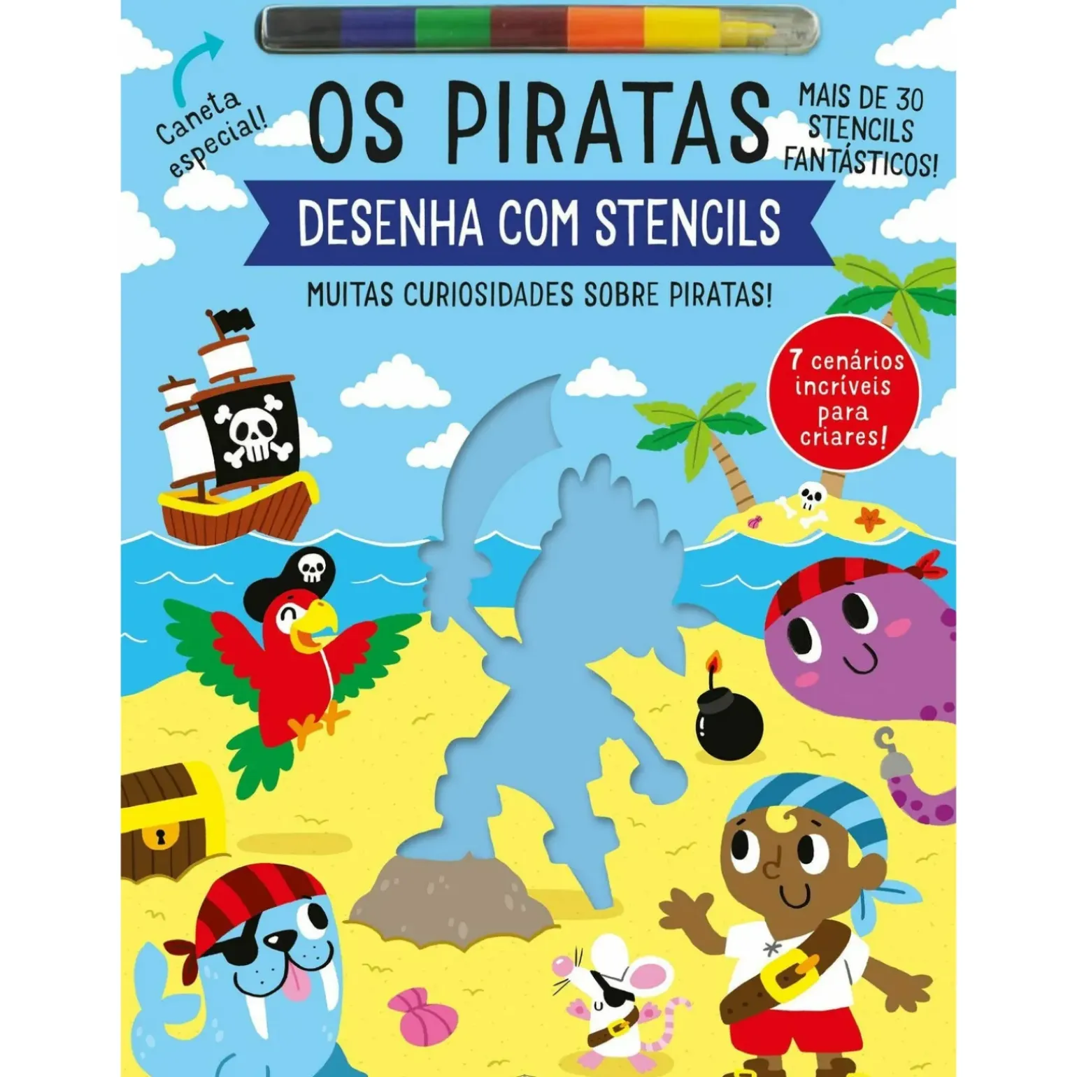 Os Piratas - Desenha com Stencils de Elizabeth Golding