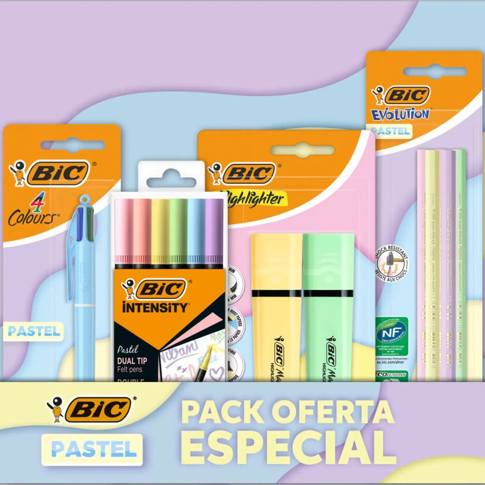 Pack Escrita Pastel Especial 14 Unidades Bic