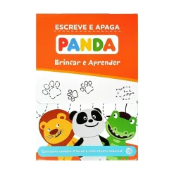 Panda-Escreve e Apaga:Caixa com 4 Minilivros e Oferta de Caneta Especial de Zero A Oito