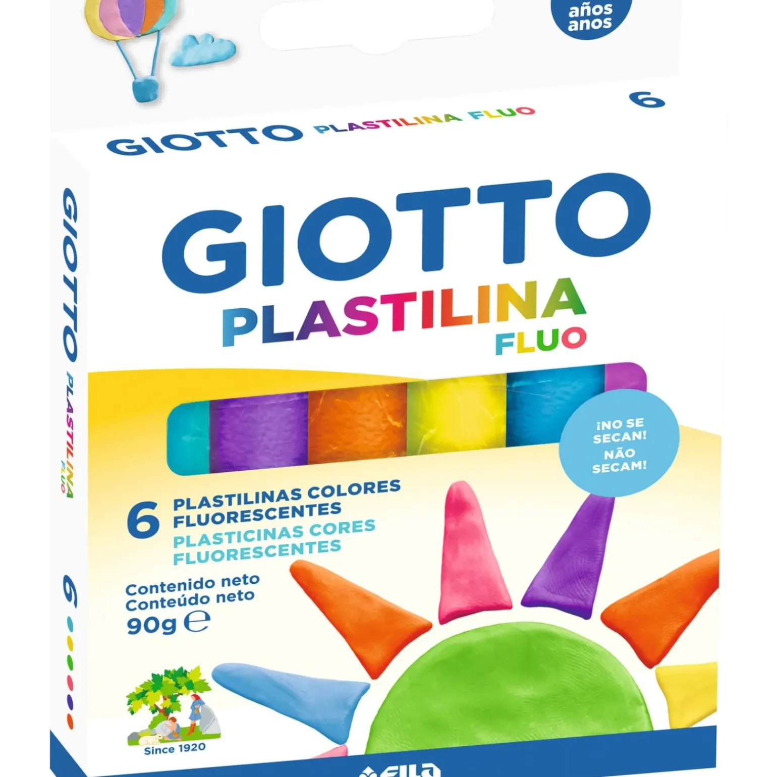Plasticina Cores Fluor 6X15G Giotto