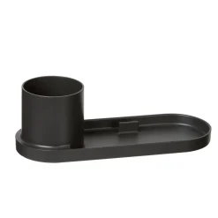 Porta Lápis com suporte Cinza Escuro Litem