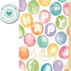 Postal - Happy Birthday Balões