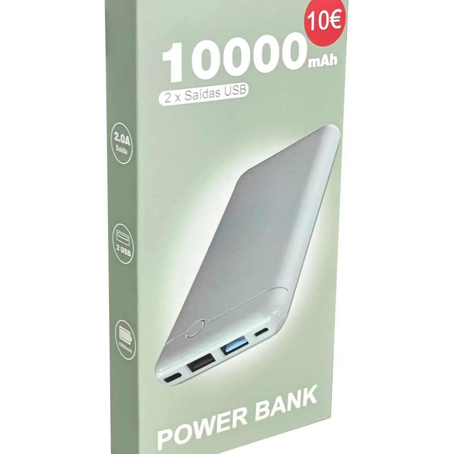 Power Bank 10.000Mah Verde Fusion