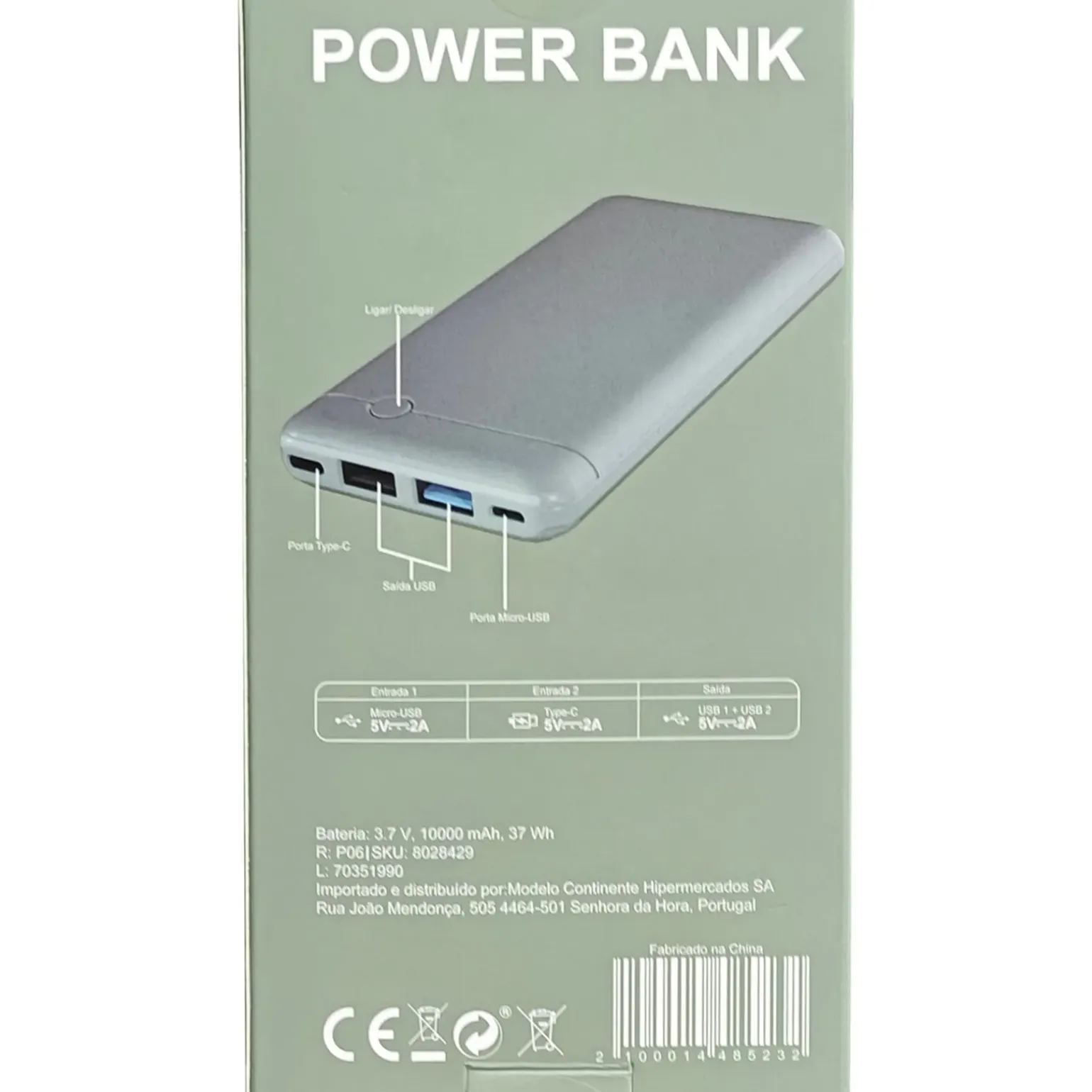 Power Bank 10.000Mah Verde Fusion