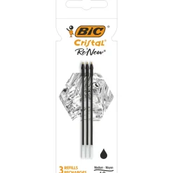 Recargas Para Esferográfica Cristal Re'New Preto 3Unidades Bic