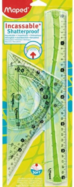 Régua, Esquadro e Transferidor Flexível Maped (artigo sortido)