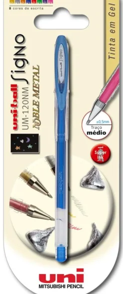 Roller Signo Noble Metal de Tinta Gel Metálica Azul
