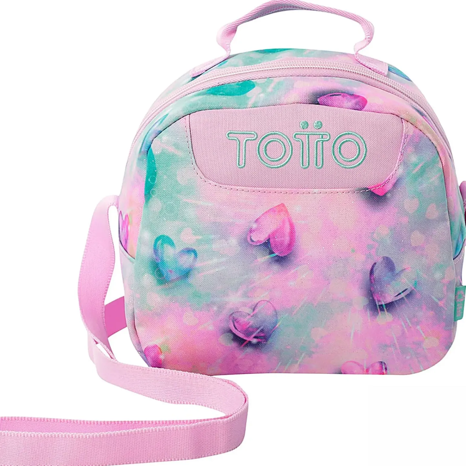 Saco Lanche Corações Glitter Totto