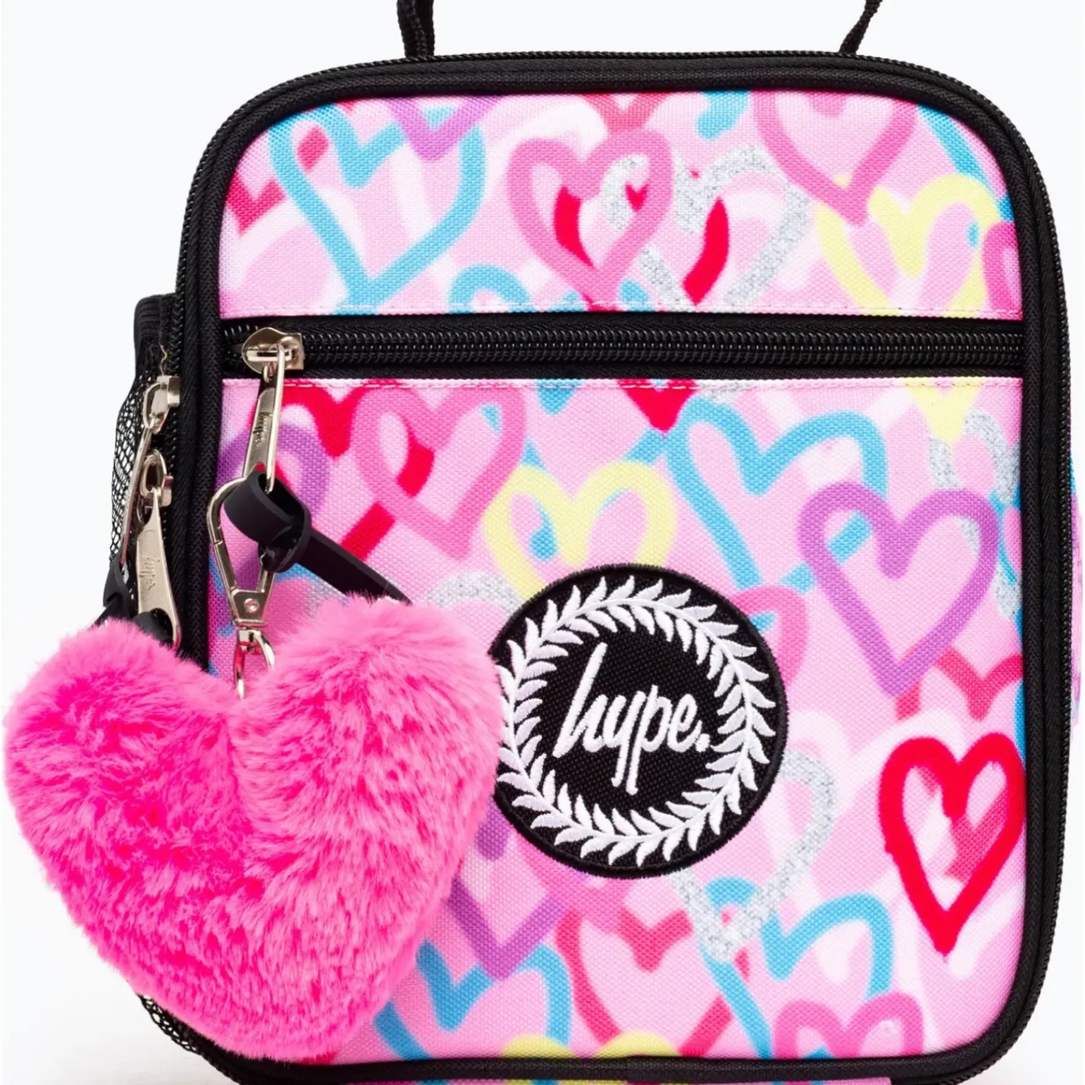 Saco Lanche Graffiti Hearts Rosa Hype