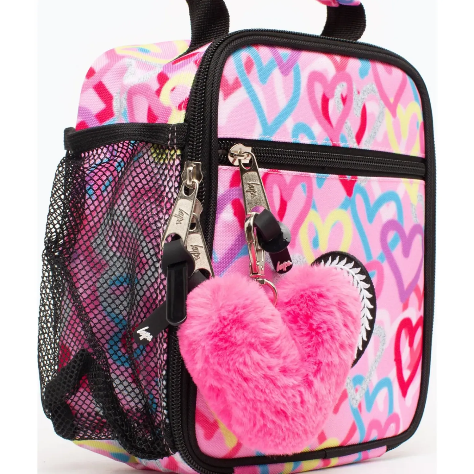Saco Lanche Graffiti Hearts Rosa Hype