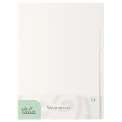 Separadores A4 para Caderno Smart com 5 Divisórias Branco Talia