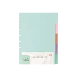 Separadores A5 para Caderno Smart com 5 Divisórias Pastel Talia