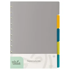 Separadores A4 para Caderno Smart com 5 Divisórias Talia