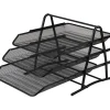 Tabuleiro Metal com Suporte 3 Divisórias Preto