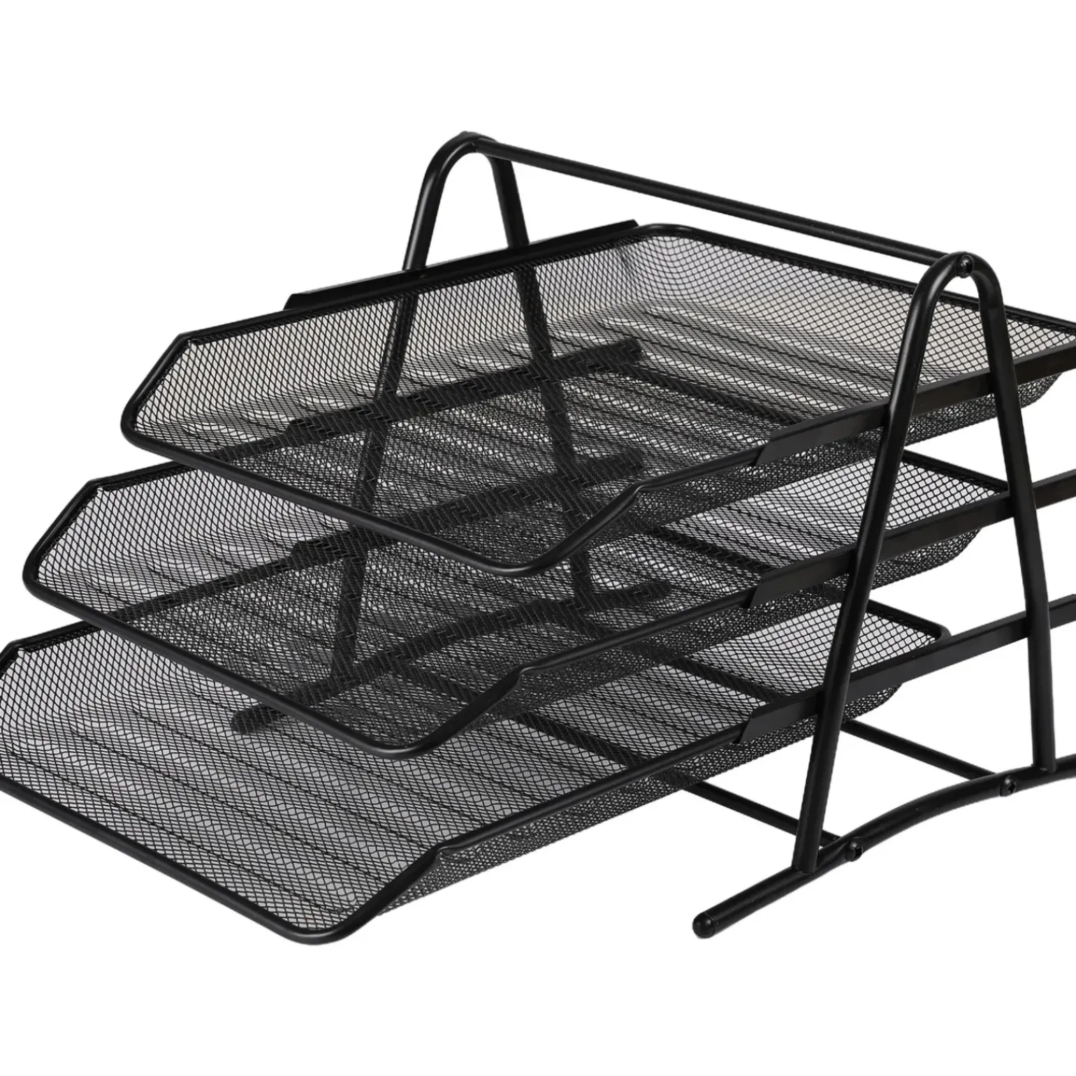 Tabuleiro Metal com Suporte 3 Divisórias Preto