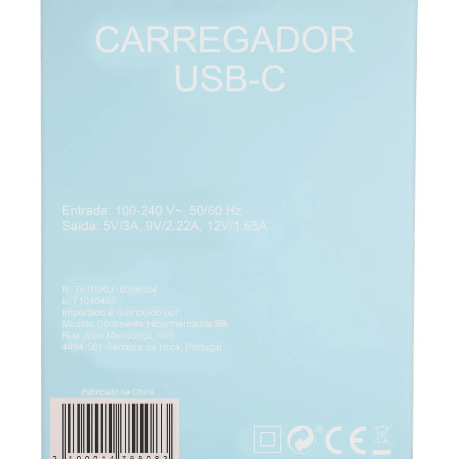 Tomada Usb-C Azul Aqua Sky