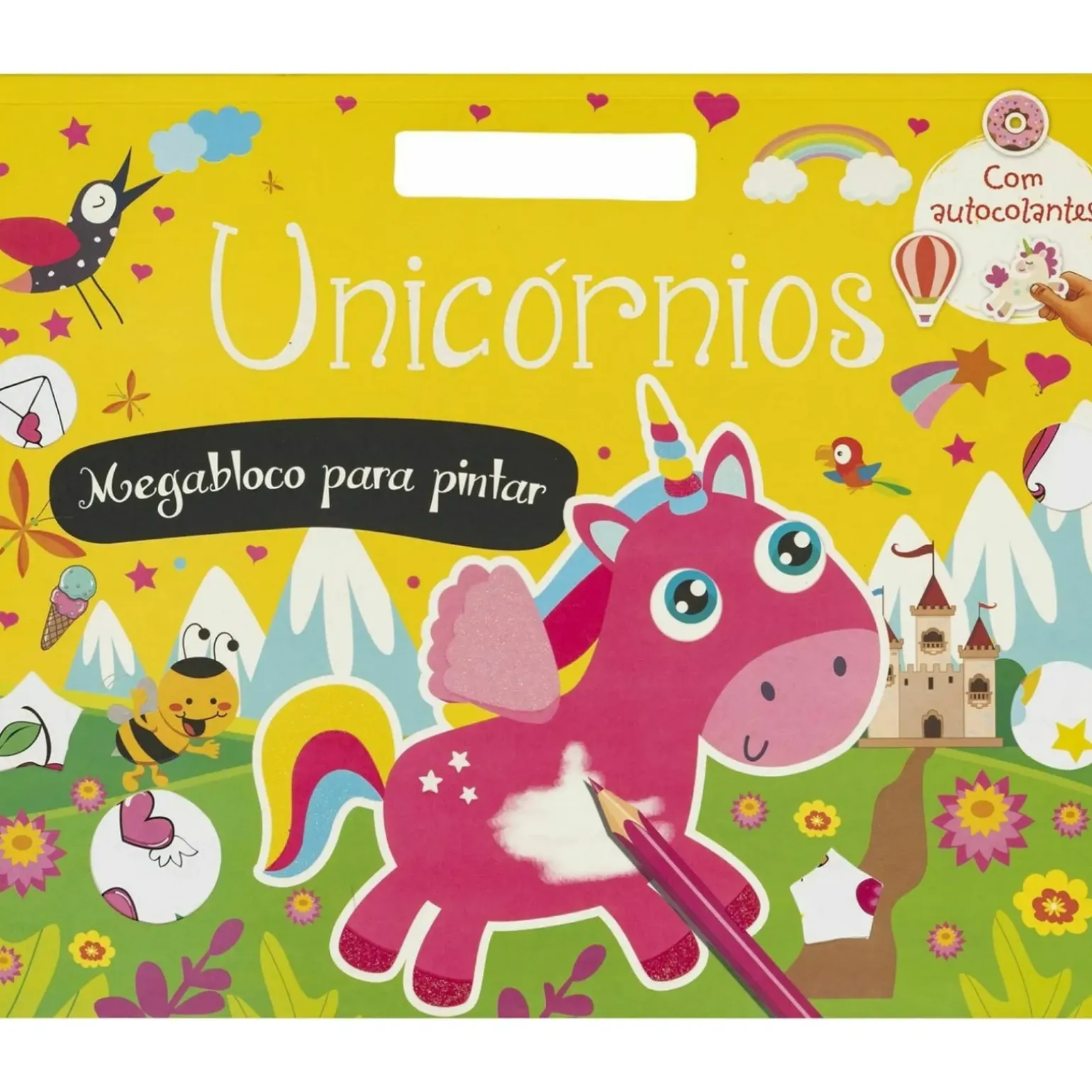 Unicórnios - Megabloco para Pintar com Autocolantes