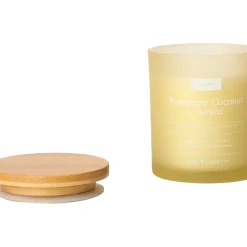 Vela Copo Amarelo Tampa Madeira